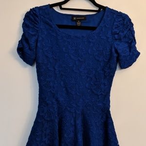 Peplum Royal Blue Quarter Sleeve Shirt